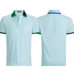 G/Fore Men's XL Daybreak Silky Pique Contrast Banded Sleeve Polo MSRP $145